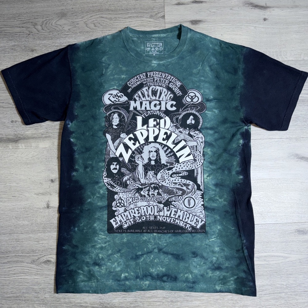 Led Zeppelin Electric Magic Tie Dye‎ T-Shirt Mens Medium Official Band Tee